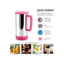 Pembe - Paslanmaz Çelik Sıcak - Soğuk Çelik Sürahi Bx40