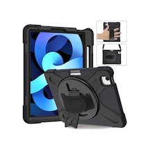 Apple Uyumlu iPad Air 10.9 2020 (4.Nesil) Kılıf Defender Askılı Kapak Siyah