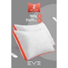 2 Adet Klimax Turuncu Serisi Kılıflı Fermuarlı Klimali Antialerjik Silikon Nano Elyaf Yastık 50x70cm Beyaz