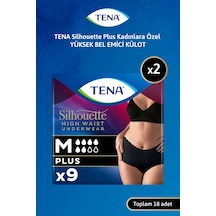 Silhouette Plus Kadınlara Özel Yüksek Bel Emici Külot Siyah M 9'lu 2 Paket 18 Adet