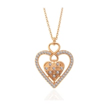 Stillove Gümüş Rose Kalp Sonsuzluk Kadın Kolye