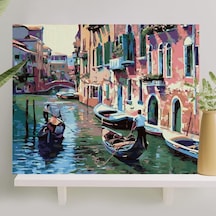 Sayılarla Boyama Tuval Seti Fırça Boya Dahil Çıtalı 40x50 Cm - Venedik Çok Renkli