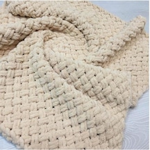 Bebek Bal Köpüğü Puffy Hasır Model Battaniye Krem
