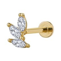 Goldkupe Damla Taşlı Altın Piercing-6478