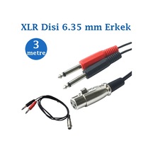 3-Pin Xlr Dişi Çift 1/4 6.35Mm Mono Erkek Trs Y Ses Kablosu - 3