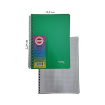 Pp Orta Boy Spralli Defter 120 Yaprak Kareli 1 Adet 4 Bölümlü Kareli 120 Yaprak Plastik Kapak Spralli Defter Yeşil