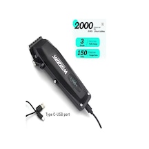 Wmark Ng-125 Şarjlı Kırmızı Saç Kesme Makinesi 7500 Rpm 2000 Mah Ayarlanabilir Profesyonel Clipper 3 Saat
