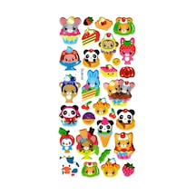 Sticker Kabartmalı Stiker Defter, Planlayıcı Etiket Hl88-030 - 17x9 Cm - Sevimli Hayvan Dondurma