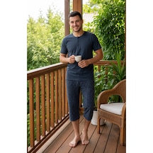 Tampap 7703 Erkek Penye Kapri Pijama Takımı Füme