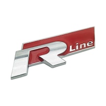 R Line Krom-kırmızı Çamurluk Arması 3m 3d Abs Volkswagen Golf