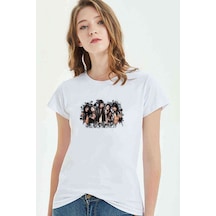 Black Veil Brides Group Baskılı Beyaz Kadın Tshirt
