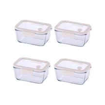 Neoflam Fika Glace Bej Vakumlu 4 Parça Saklama Kabı 460 Ml