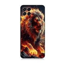 Samsung Galaxy M33 Uyumlu Alev Aslanı Desenli Silikon Kılıf
