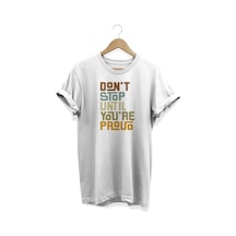 D'ont Stop Baskılı Beyaz T-shirt Beyaz