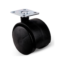 Düz Tabla Tekerlek 50mm Masa Sehpa Dolap Tekeri Krom Siyah 50mm