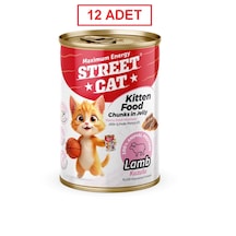 Street Cat Chunks İn Jelly Kuzu Etli Kitten Kedi Konserve 400gr 12li