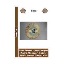 Özel Üretim Koridor Objesi Antre Aksesuarı Hasırlı Duvar Aynası 3natural-4 Naturel