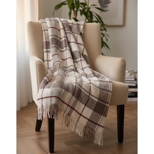 Dinarsu Cozy Life Pamuklu Skoç Tv Battaniyesi 130 X 170cm İnka Yeni Bordo Bordo Kahve
