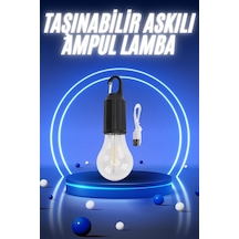 Taşınabilir Şarjlı Led Ampul Askılı Lamba Kamp Bahçe Lambası Renkli