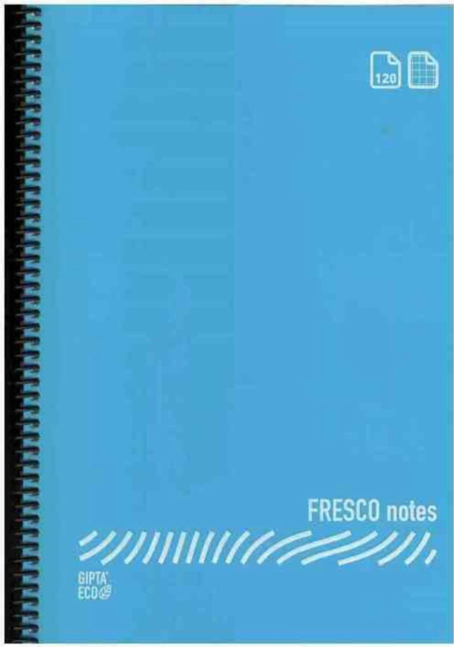 Fresco Spiralli Plastik Kapak Defter 120 Yaprak Kareli A4 Ebat - 2 Adet