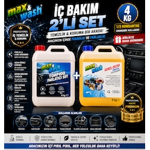 Max&wash 2'li İç Bakım Seti 4+4 Kg Torpido Parlatıcı Süt + Genel Detay Temizleyici Profesyonel Araç İçi Temizlik Ve Koruma Seti 0