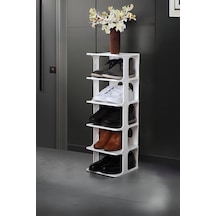 Mithra Life 5 Katlı Plastik Beyaz Ayakkabı Rafı Mıt1062 Beyaz
