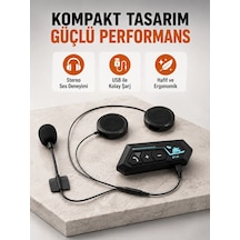 Mey İthalat Bt22 Kablosuz Kask Kulaklığı - Bluetooth 5.0, Intercom, Su Geçirmez Ve Uzun Ömürlü Batarya Yeni Nesil