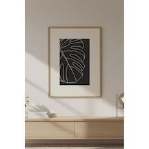 Huhuli Ahşap Çerçeveli Soyut Minimalist Tablo Huhu609