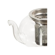 Cam Bitki Çayı Demliği 600 Ml - Çelik Süzgeçli Demlik