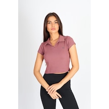 Soft&Basic Polo Yaka Ve Patlı Kaşkorse T-shirt Bakır