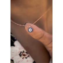 925 Ayar Rose Altın Kaplama Gümüş Nazar Kolye