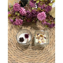2'li Set Kokulu Mum, Kare Ve Silindir Mum, Çiçek Kokulu, Beyaz, 5 X 5-7 Cm Çok Renkli