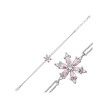 Gümüş Pembe Lotus Çiçeği Kadın Bileklik Gümüş Gümüş