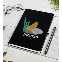 Kişiye Özel Picasso Tasarımlı Siyah Defter Ve Kalem Seti