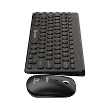 Km-bt37 Kablosuz Klavye Mouse Seti, Bluetooth + Usb Dongle 2.4g, 78 Tuş Kompakt, Türkçe Q, Pc Tv Laptop Tablet Telefon Uyumlu, Siyah Diğer