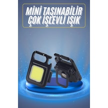Kamp Çadır Lambası Şarjlı El Feneri Işıldak Anahtarlık Mini Mıknatıslı Siyah 16324870