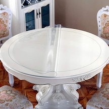 Şeffaf Pvc Daire Masa Örtüsü | 1.6Mm | Koruyucu Mika | Muşamba