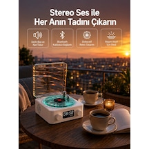 Lexroo 3-1 Kablosuz Bluetooth Hoparlör Gece Lambalı, Saatli, Re