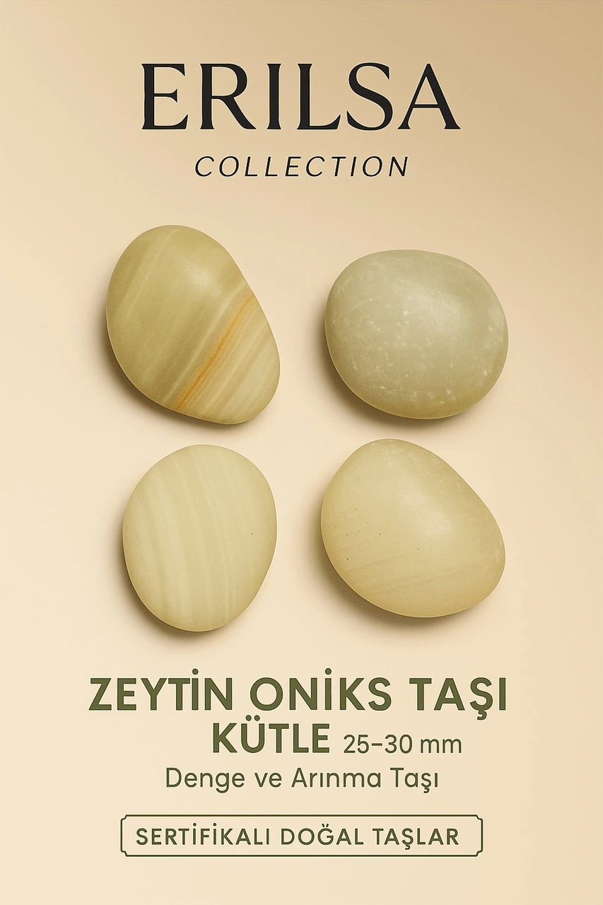 Sertifikalı Zeytin Oniks Taşı Kütle 25 30 Mm Denge Ve Arınma Ta