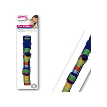 Pawise Şerit Desenli Mavi Kedi Boyun Tasması 30 CM