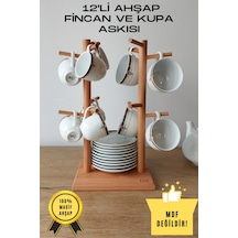 12'li Ahşap Fincan Ve Kupa Askılığı