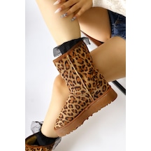 Lena-birgitta Leopar Desenli Süet İçi Kürklü Çekme Bot 001