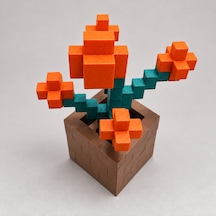 Piksel Orkide Biblo - 3d Baskı, Minecraft Esintili Turuncu