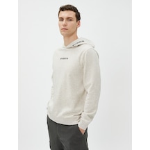 Koton Kapüşonlu Sweat Slogan Baskılı Uzun Kollu Şardonlu Gri 4wam70125mk Gri