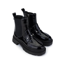 Tamer Tanca Kadın Hakiki Deri Siyah Rugan Casual Bot 1054 8000 Bn Bot Sk24-25 Sıyah Rgn Siyah