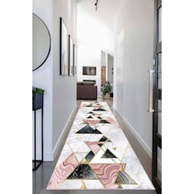 Pembe Gold Kaymaz Geometrik Özel Ölçü Rulo Yolluk Ar451n11 Gold - Pembe