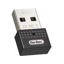 Go Des GD-BT112 USB Bluetooth Adaptör V5.1 2.4 GHz 3 Mbps Aktarım Hızı - ZORE-220693 Siyah