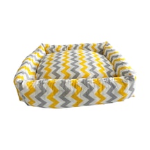 Yıkanabilir Zigzag Desenli Kedi ve Köpek Yatağı 60 x 45 x 17 CM