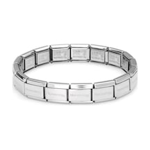 Yazılı Italyan Charm Bilekliği Stainless-steel Gri