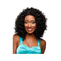 Qingmipy Kolay Takılabilen Siyah Kıvırcık Saç Peruğu - Wıg-142b, Yüksek Isıya Dayanıklı Lif, 40cm Uzunluk Diğer